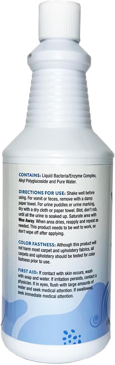 Wee Away Original Formula Concentrated Stain & Odor Remover, Enzyme Cleaner, Pet Urine Odor Eliminator for Home - Pet Mess Destroyer for Carpet & Furniture, Unscented, 32 fl oz - NeatNest