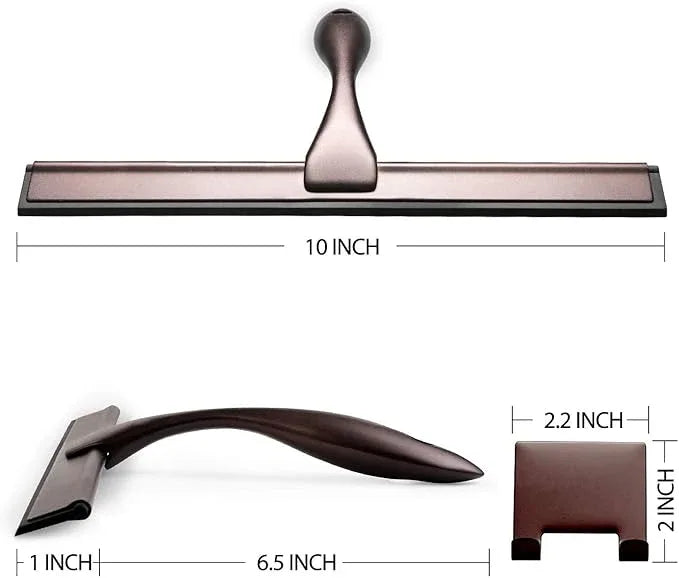 Hiware All-Purpose Shower Squeegee for Shower Doors, Bathroom, Window and Car Glass - Bronze, Stainless Steel, 10 Inches - NeatNest