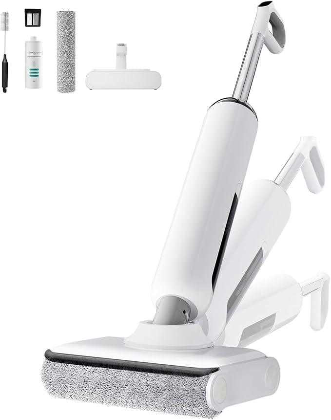 Wet Dry Vacuum Cleaner, 180° Lay-Flat Cordless Vacuum Mop Combo with Edge Cleaning, All-in-One Floor Cleaner for Hard Floors, 45mins Runtime, Full-Path Self-Cleaning&185℉ Flashdry - NeatNest