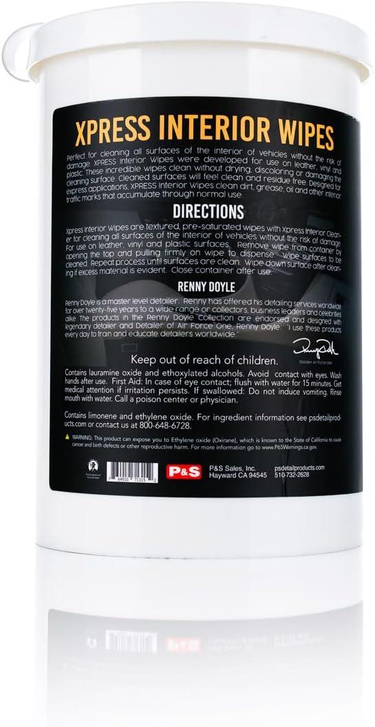 P&S - XPRESS Interior Wipes - Versatile All-in-One Cleaning Wipes for Leather, Vinyl, Plastic, and More - Safe for Vehicle Interiors and Exterior Surfaces (150 Count) - NeatNest