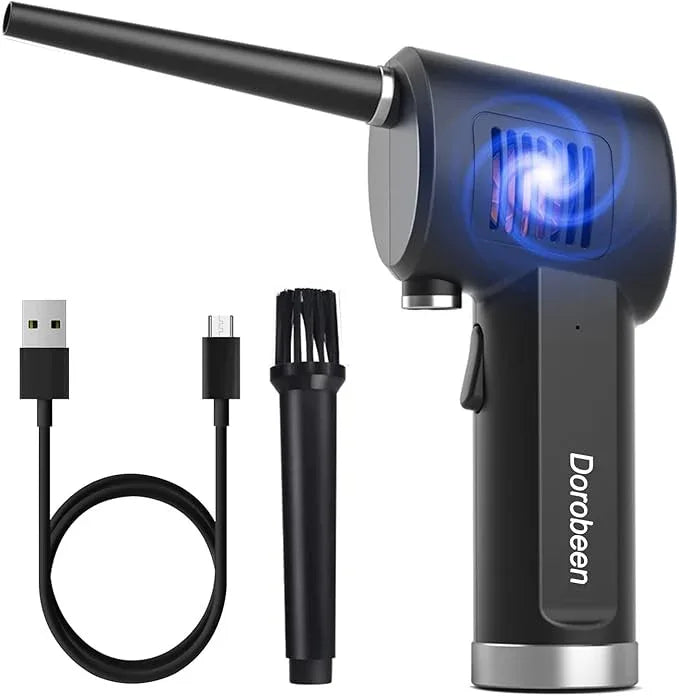DOROBEEN Compressed Air Duster, Cordless Portable Rechargeable Compressed air, 33000 RPM Electric Air Duster for Computer Keyboard Electronics Cleaning, Built-in Battery Electronic Blower (Black) - NeatNest