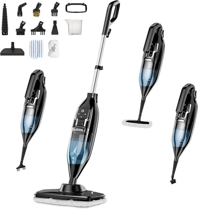 Steam Mop, 12-in-1 Powerful Handheld Steam Cleaner Detachable Steam Mops for Floor Cleaning, 565ML Removable Tank, 23FT Power Cable, MultiPurpose Steamer for Hardwood, Tile, Grout, Furniture - NeatNest