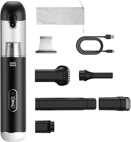 Minthouz Car Vacuum Portable Cordless - 20000PA High Power Handheld Vacuum with LED Display, 2.5H Fast Charging Up to 45 Mins of Runtime, Hand Vac Cordless Rechargeable for Car Home Corner Cabinet - NeatNest
