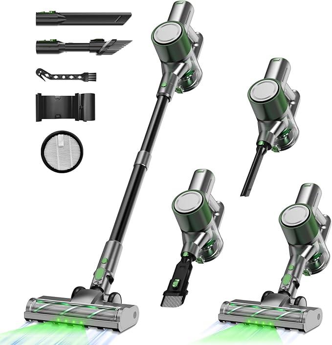 Cordless Stick Vacuum Cleaner - Lightweight Handheld Vacuum with Self Standing, Removable Battery with 45min Running Time, Anti-tangle Wireless Vacuum for Home Pet Hair/Hardwood Floor/Carpet GB - NeatNest
