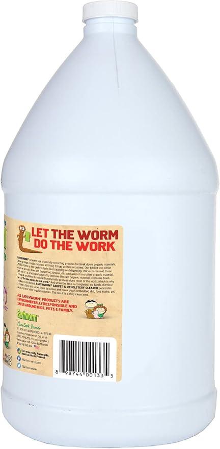 Earthworm Carpet & Upholstery Cleaner Multi-Use Stain & Odor Remover - Natural Enzymes, Safer for Family, Environmentally Responsible - 128 oz - NeatNest