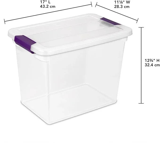 Sterilite 18-Pack ClearView Latch Box, Stackable Storage Organizer Bins for Home, 27 Quart - NeatNest