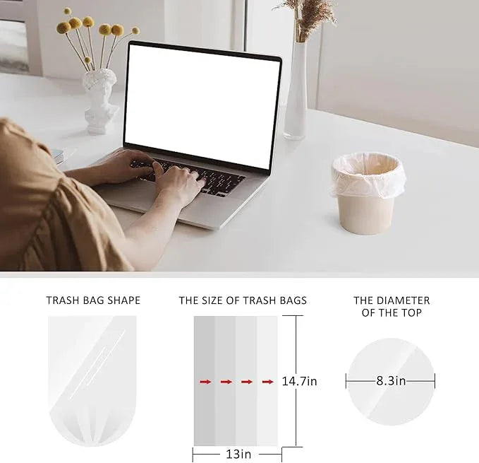 Teivio 1 Gallon 120 Counts Mini Strong Trash Bags 1-1.2 Gallon Garbage Bags,Small Waste Basket Liners,Bathroom Trash Can Bin Liners, Plastic Bags for home office kitchen, 4-5 Liters,Clear - NeatNest