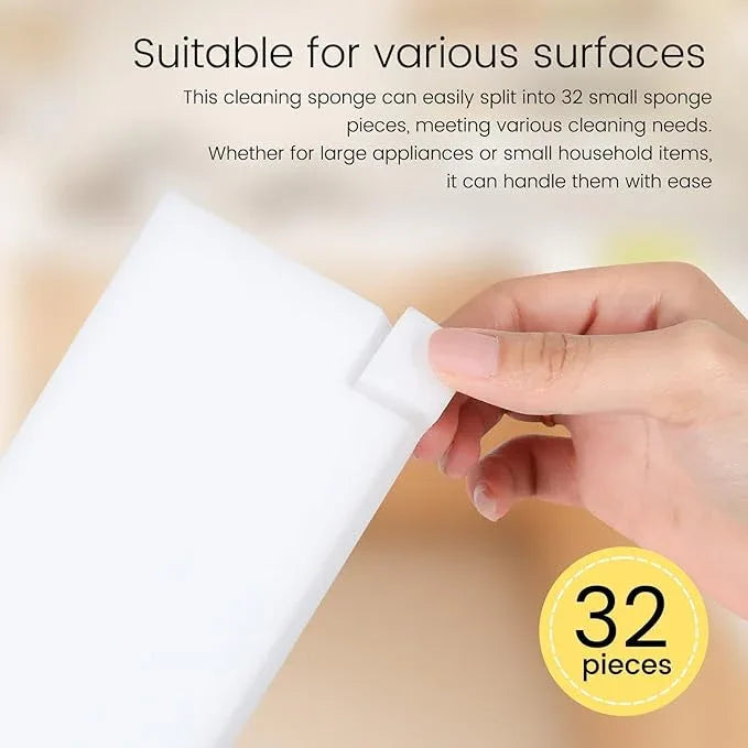40PCS Melamine Sponge Magic Eraser Sponge in Bulk Small Cleaner Pads Melamine Pads for Dishes Cleaning Eraser for Kitchen, Bathroom, Toilet - 16x8x2cm (32 Small Pieces of Each Pack) - NeatNest