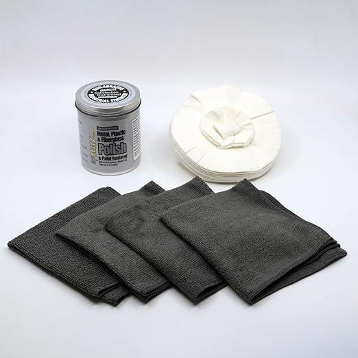 Flitz Car Buffing Kit (Basic) - USA-Made Car Care Kits for Vehicles - Includes 1lb Polish, 5" Buff Ball & 4 Microfiber Cleaning Cloths - Car Polishers and Buffers Kit to Remove Rust, Oxidation, & More - NeatNest