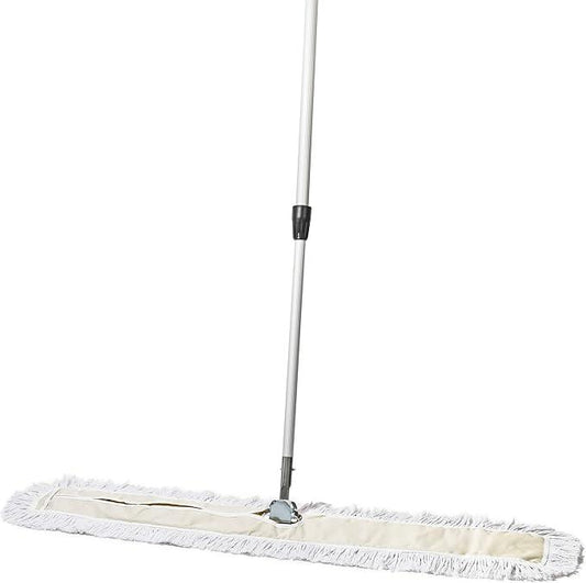 Commercial Dust Mop – 48 Inch Floor Sweeper for Hardwood, Reusable Cotton Mop Head, Extendable Handle, Dry Mop for Floor Cleaning & Janitorial Supplies - NeatNest