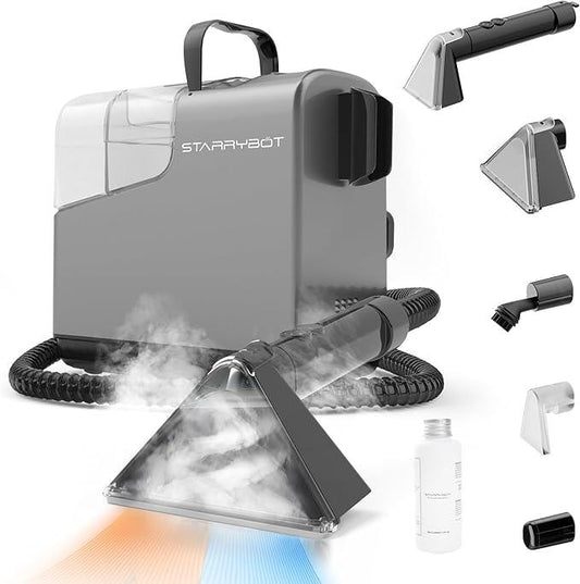 Portable Carpet Cleaner Machine with Steam and Heating Techology,18Kpa Powerful Suction with Versatile Tools for Pets, Couch,Spot Cleaner for Stairs/Furniture/Rug(Gray,3"&5"Hand Tool) - NeatNest