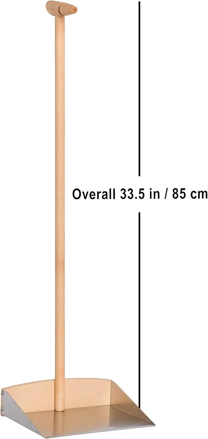 REDECKER Horsehair Broom & Stainless Steel Dust Pan Set - Oiled Beechwood Handles, 35-3/8 Inch - Broom & Dustpan Combo for Home, Kitchen, Outdoor Use - Wooden Broom and Dustpan Set, Made in Germany - NeatNest