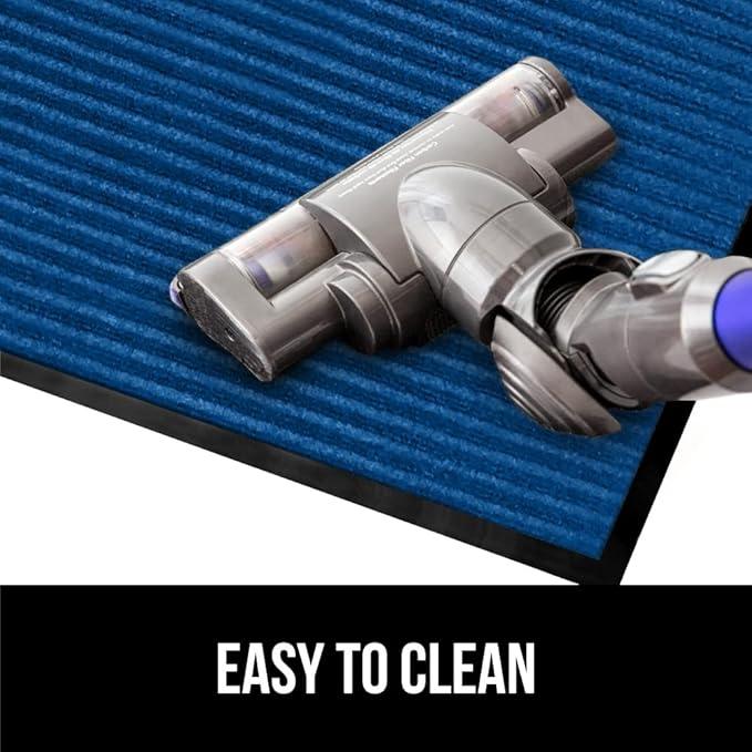 GORILLA GRIP Waterproof Traffic Guard Door Mat, 2 Pack Heavy Duty Entryway Mats, Strong Rubber Back Commercial Utility Rugs for Office Hallway, Garage Floor and Home, Low Profile Carpet, 35x23, Blue - NeatNest