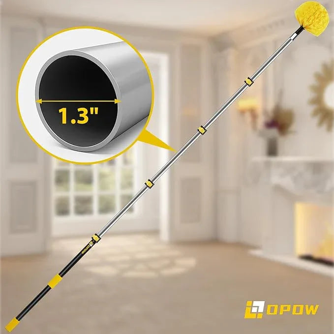 25 Foot High Ceiling Duster Kits with 5-18ft Heavy Duty Extension Pole, High Reach Duster for Cleaning,Microfiber Feather Duster,Cobweb Duster,Ceiling Fan Duster,Window Squeegee & Cleaner - NeatNest