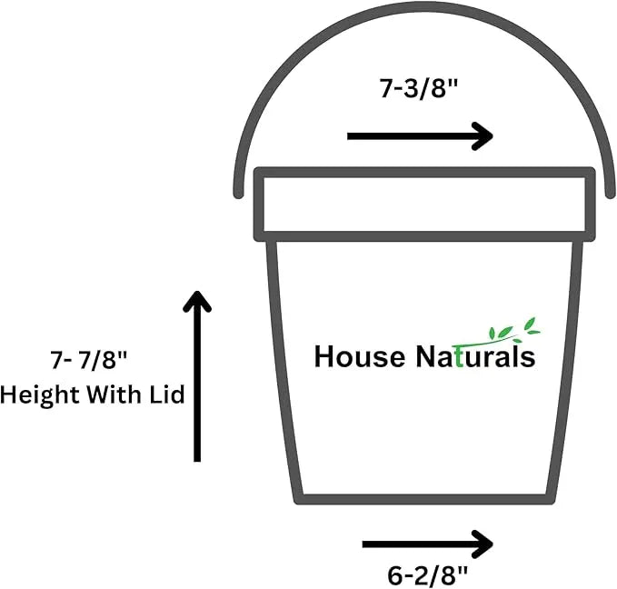 House Naturals 1 Gallon Plastic Bucket Container with Lid Food Grade BPA Free Made in USA (Pack of 6) - NeatNest