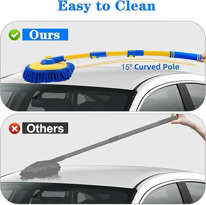 MVEQRRN Upgrade Car Wash Brush Mop with Long Handle, Car Washing Brush Kit with Scratch-Free Replacement Head - NeatNest