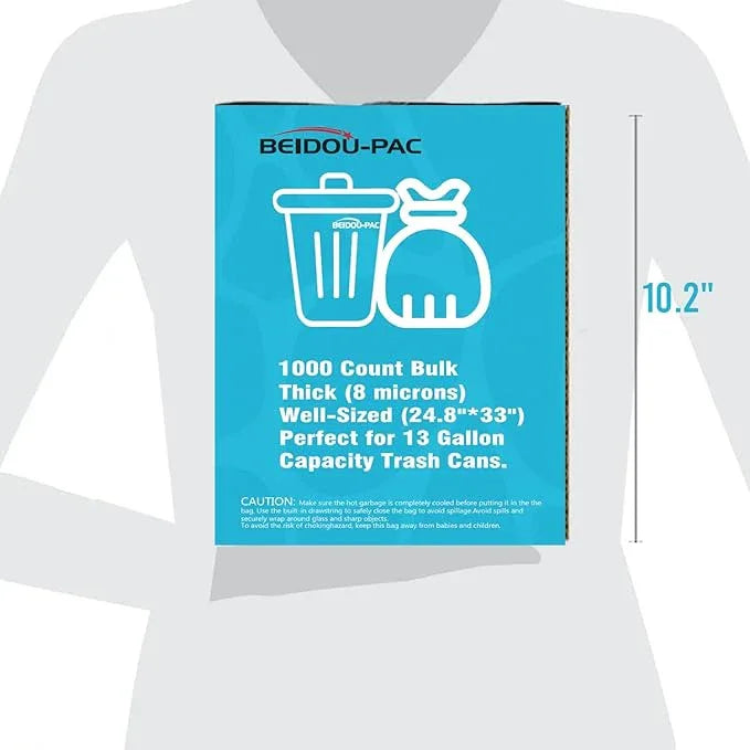 Trash Bags 13 Gallon, 1000 Count Bulk Value Pack, Clear Plastic Recycling Garbage Bags, Multi-purpose Tall Kitchen Trash Bags Can Liners for Business Home Commercial and Industrial - NeatNest