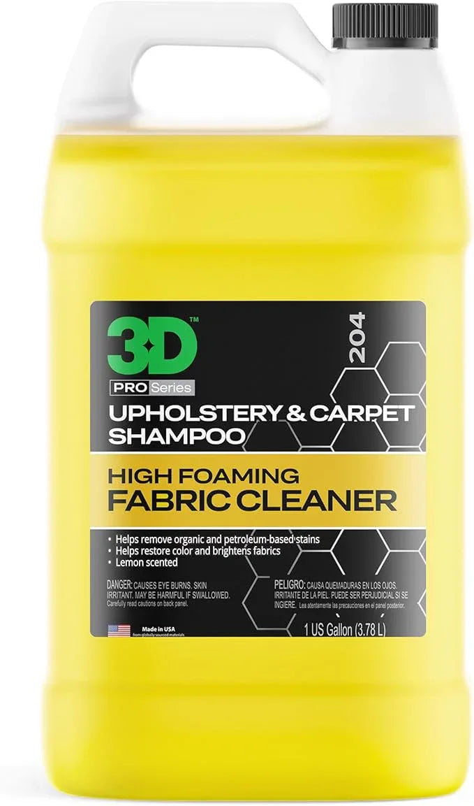 3D Upholstery & Carpet Shampoo - High Foam Stain Remover & Odor Eliminator Shampoo 1 Gallon - NeatNest