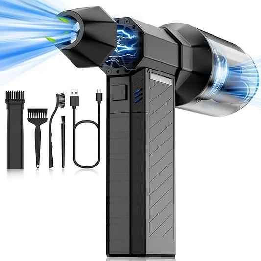 Electric Air Duster - Vacuum 2 in 1 & Cordless 6000mAh Mini Turbo Fan Blower, Keyboard Computer Car Cleaner, Replaces Compressed Air Can, Black(300000RPM) - NeatNest