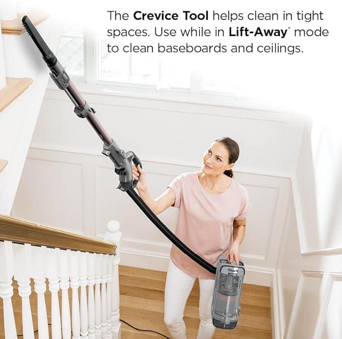 Shark AZ2002 Vertex Powered Lift-Away Upright Vacuum with DuoClean PowerFins, Self-Cleaning Brushroll, Large Dust Cup, Pet Crevice Tool, Dusting Brush & Power Brush, Silver/Rose Gold - NeatNest