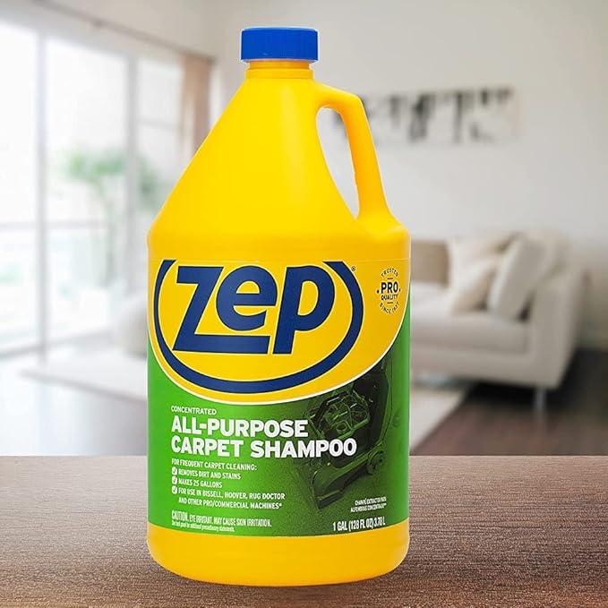 Zep All-Purpose Carpet Shampoo Concentrate Cleaner - 1 Gallon (Case of 2) ZUCEC128 - Professional Formula Removes Dirt and Stains - NeatNest