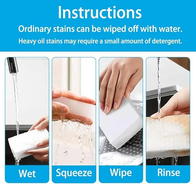 Magic Sponge Erasers, 100 Pack 2X Density Stronger Melamine Sponge Foam Pads, Multi-Functional Household Cleaning Cleaner for Kitchen, Bathroom, Bathtub, Sink, Wall Cleaner - NeatNest