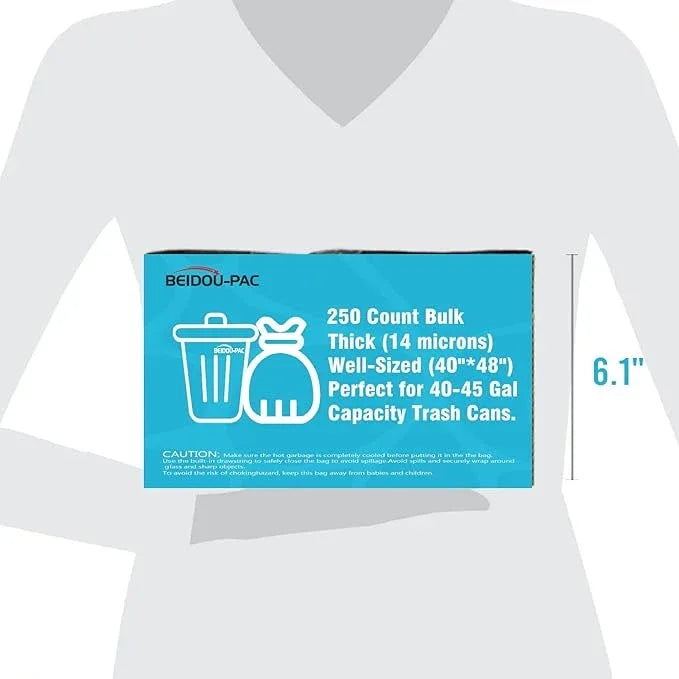 40-45 Gallon Trash Bags, 250 Count Bulk, Heavy Duty Clear Plastic Recycling Garbage Bags, Multi-purpose Can Liners for Business Home Commercial, Industrial Contractors, Storage, Outdoor - NeatNest