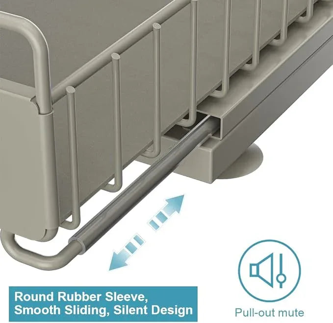 Under Sink Organizer, Pull Out Kitchen Cabinet Organizer 2 Tier Slide Out Under Sink Organizers and Storage, Sink Shelf Cabinet Storage Shelves for Kitchen Bathroom Pantry, Grey - NeatNest