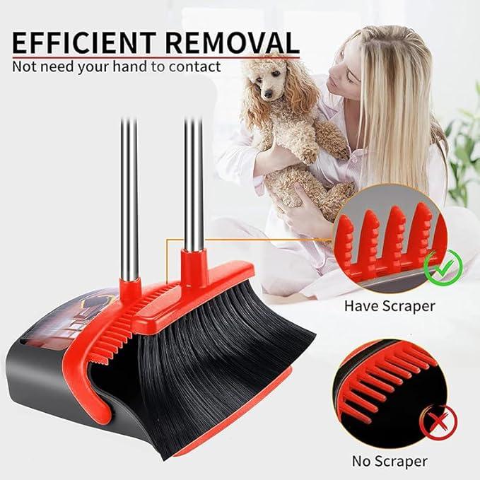 2-Pack is More economical，Brooms with Dustpan Combo Set， with 52" Long Handle, Dustpan Teeth with self-Cleaning Function, Indoor and Outdoor Sweeping, Perfect for Home Office - NeatNest