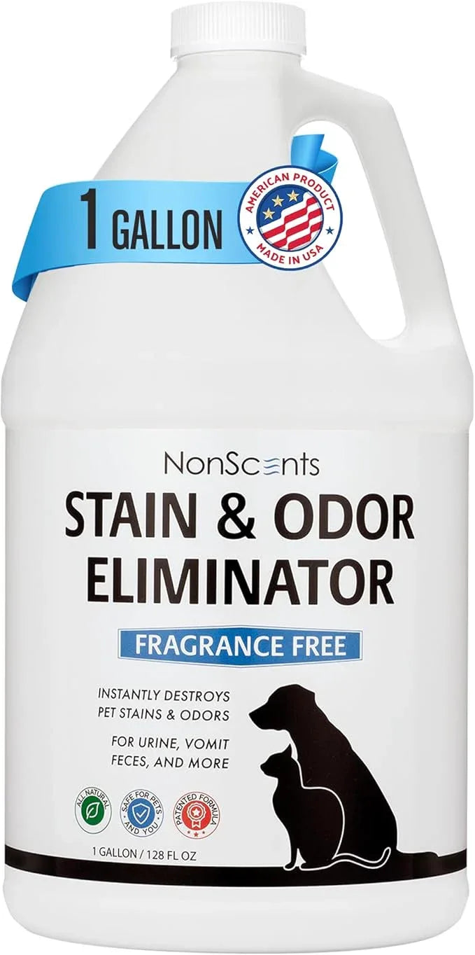 NonScents Stain & Odor Eliminator - Pet Odor & Stain Remover for Dog and Cat Urine - Fragrance Free (1 Gallon) - NeatNest