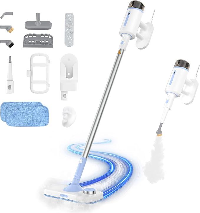 10 in 1 Floor Steamer with Detachable Handheld Steam Cleaner Perfect for Hardwood Floors, Clothes, Windows, Tiles, Furniture, Carpet, Whole Home Use,Steam Mop for Floor Cleaning - NeatNest