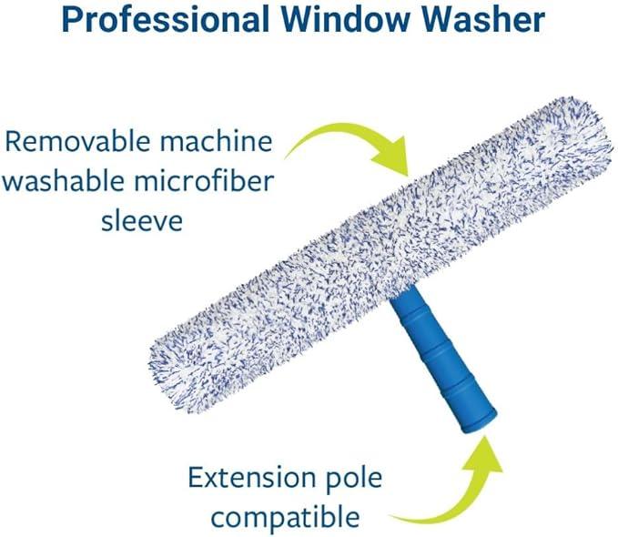 Squeegee & Window Washer Combo - Professional Grade Cleaning Tool for Sparkling Windows, Glass, and Surfaces - Ergonomic Design for Effortless Cleaning - NeatNest