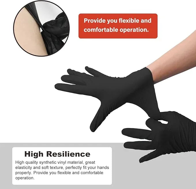 Disposable Gloves Medium, Nitrile and Vinyl Blend Latex Free Gloves, 4 Mil,1000 Pc. Food Grade Glove for Cleaning, Food Prep, Hair Dye, Tattoo, Black - NeatNest