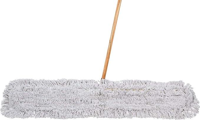 Commercial Dust Mop & Floor Sweeper, 48 in. Dust Mop for Hardwood Floors, Cotton Mop Head, Wooden Broom Handle, Industrial Dry Mop for Floor Cleaning & Janitorial Supplies - NeatNest