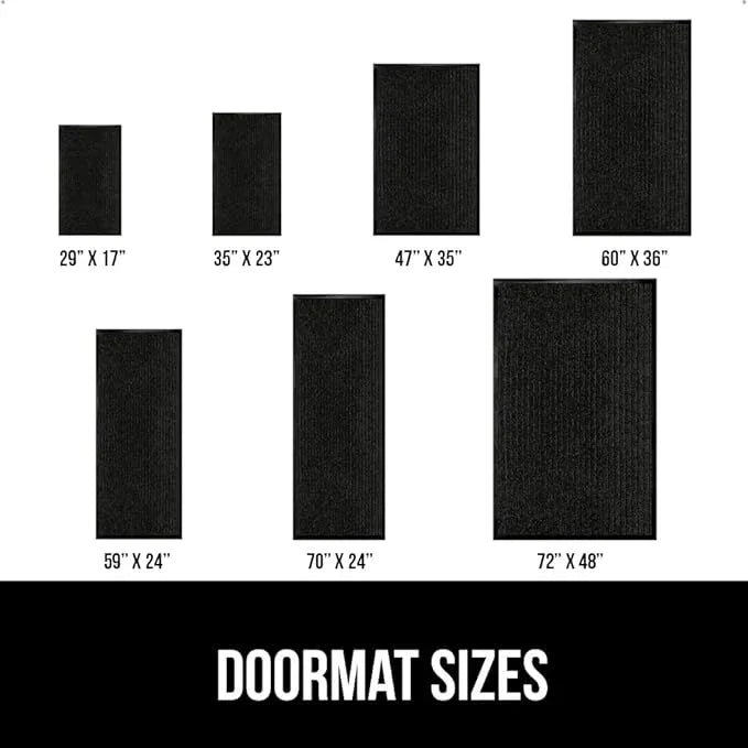 GORILLA GRIP Waterproof Traffic Guard Door Mat, 35x23, Heavy Duty Entryway Mats, Strong Rubber Back Commercial Utility Rugs for Office Hallway, Garage Floor and Home, Low Profile Carpet Runner, Black - NeatNest