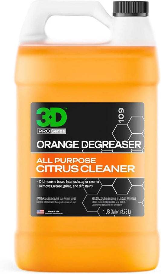 3D Orange Degreaser – Citrus-Based Car Cleaner for Oil, Grease, Grime & Adhesives – Water-Based, Non-Corrosive, Eco-Friendly, Interior & Exterior Use - 1 Gallon - NeatNest