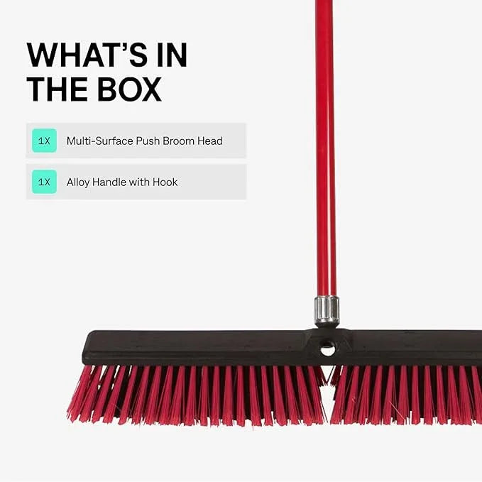 Large 24'' Multi-Surface Push Broom with Alloy Handle - NeatNest