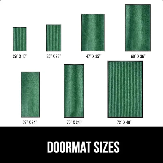 GORILLA GRIP Waterproof Traffic Guard Door Mat, 72x48, Heavy Duty Entryway Mats, Strong Rubber Back Commercial Utility Rugs for Office Hallway, Garage Floor and Home, Low Profile Carpet Runner, Green - NeatNest