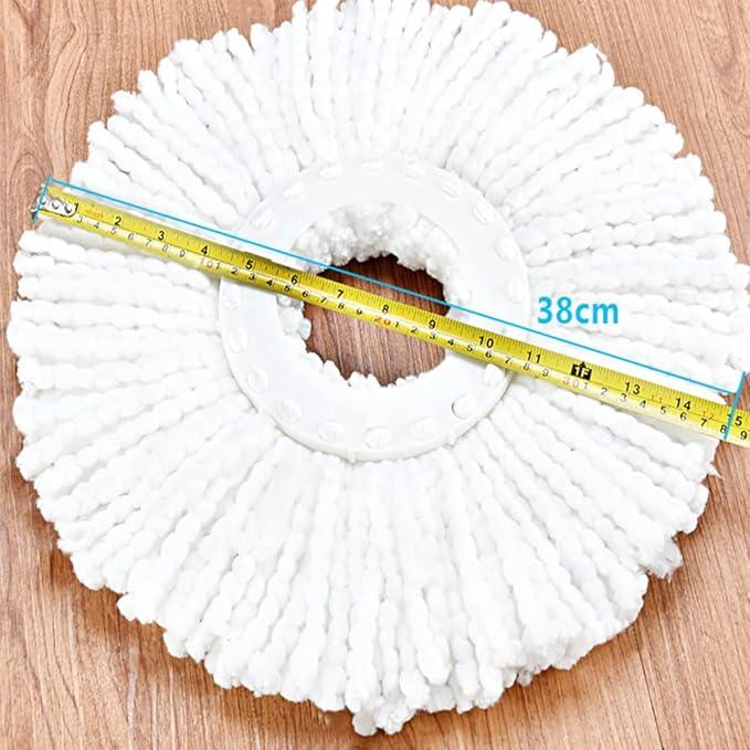 Spin Mop Refills Replacement 360° Microfiber Spin Mop and Bucket Head Round Shape Standard Size Easy Cleaning Spin Mop Systems 6-Pack White - NeatNest