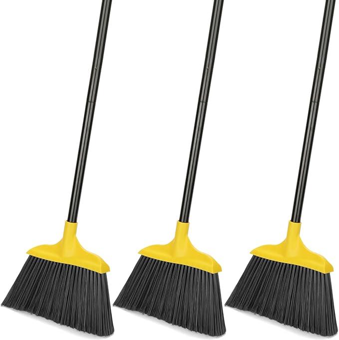 Kefanta 3 Pack Outdoor Broom Heavy-Duty Indoor Commercial Brooms 54 Inches for Courtyard Garage Restaurant Lobby Patio Mall Market Office Shop Home Kitchen Office Floor - NeatNest