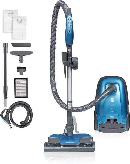 Kenmore BC3005 Pet Friendly Lightweight Bagged Canister Vacuum Cleaner with Extended Telescoping Wand, HEPA, 2 Motors, Retractable Cord, and 4 Cleaning Tools, Blue - NeatNest