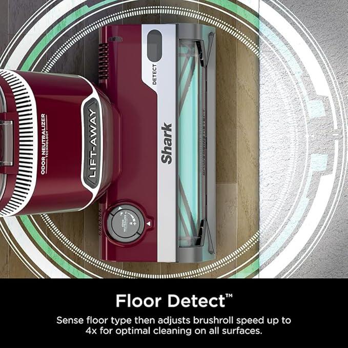 Shark DETECT Lift-Away Corded Upright Vacuum with Detect Technology, Self-Cleaning Brushroll for No Hair Wrap, Anti-Allergen Complete Seal, and Odor Neutralizer Technology, Burgundy, LA492 - NeatNest