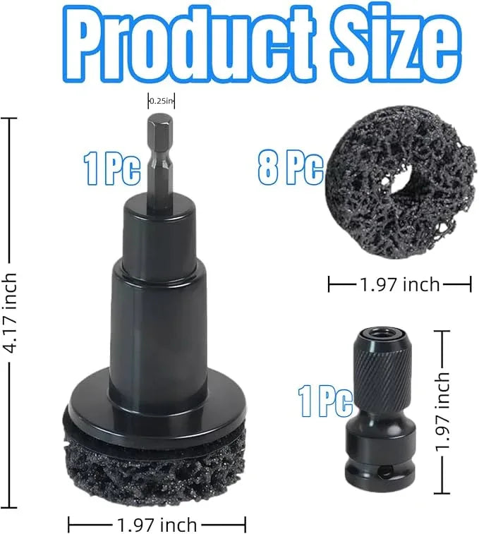 Wheel Hub Cleaning Tool Kit, Professional Brake Hub & Wheel Stud Cleaner with 8 Grinding Heads, Rust Removal & Resurfacing Kit for Car, Truck and SUV Maintenance, Fits Power Drill - NeatNest