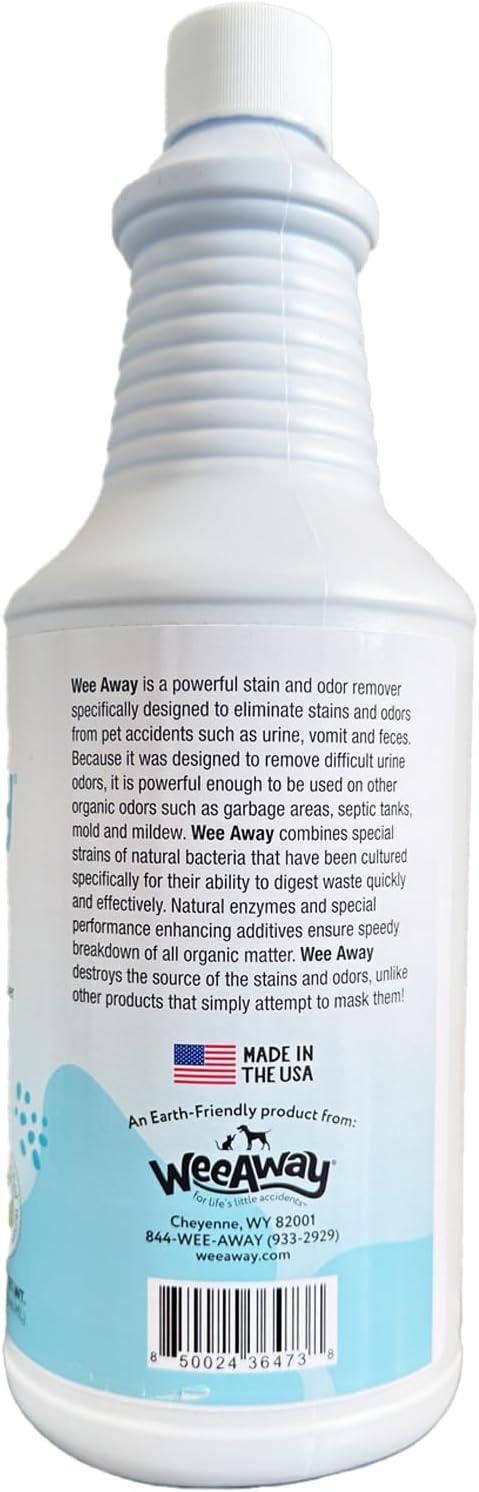 Wee Away Original Formula Concentrated Stain & Odor Remover, Enzyme Cleaner, Pet Urine Odor Eliminator for Home - Pet Mess Destroyer for Carpet & Furniture, Ocean Breeze Scent, 32 fl oz - NeatNest