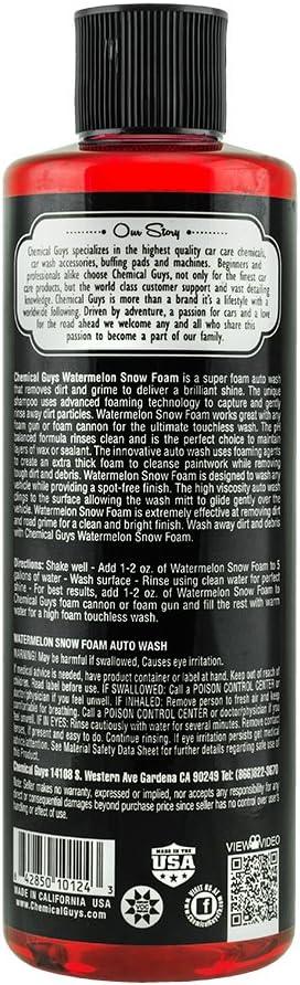 Chemical Guys CWS20816 Watermelon Snow Foam Car Wash Soap, (Works with Foam Cannons or Bucket Washes) Safe for Cars, Trucks, Motorcycles, RVs & More, 16 fl oz, Watermelon Scent - NeatNest