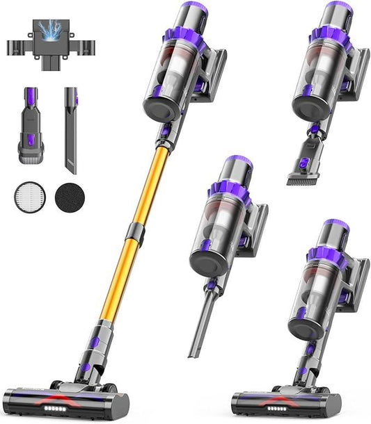 Cordless Vacuum Cleaner, 50KPA Powerful Suction, 70Min Runtime Vacuum Cleaners for Home, Self-Standing Stick Vacuum with Charging Dock Station,Anti-Tangle Brush for Home Pet Hair/Carpet/Hardwood Floor - NeatNest
