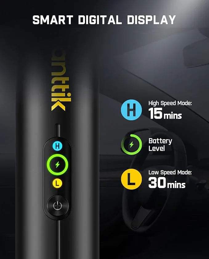 Fanttik Slim V10 APEX Cordless Car Vacuum, 4-in-1 Portable Mini Handheld Vac, 19kPa Suction Power, Upgraded Smart Digital Display, 2 Suction Modes for Small Jobs, Car, Office Desk, Keyboards (Black) - NeatNest