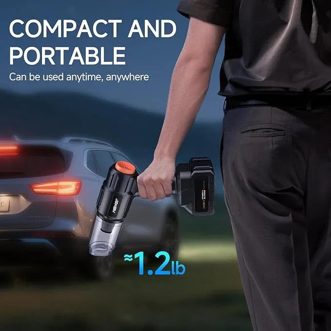 Car Vacuum Portable Cordless,35000PA High Power Suction & Blower, Handheld Vacuum Cleaner for Car, Home, Desktop, Keyboard(Fog Black) - NeatNest