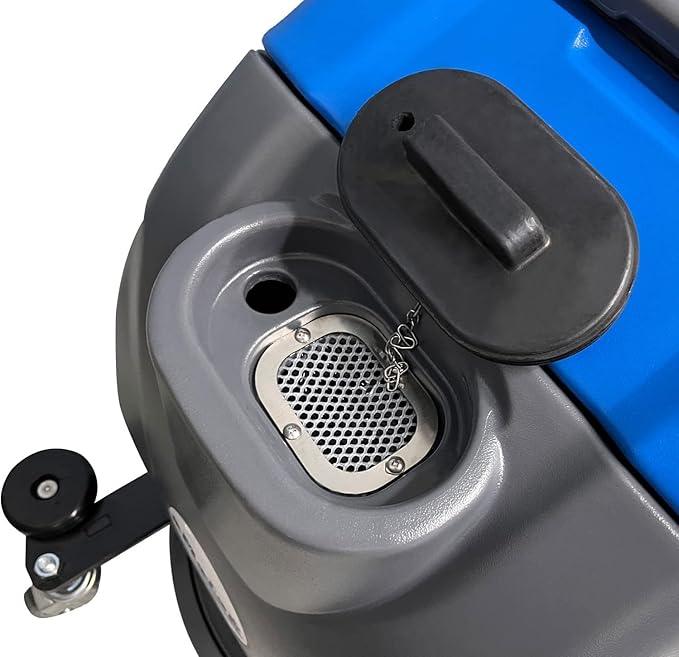 Floor Scrubber Machine with 15'' Brush, Foldable Walk Behind Hand Push Floor Scrubber Machine, good for office/restaurant(EM-25 Blue) - NeatNest