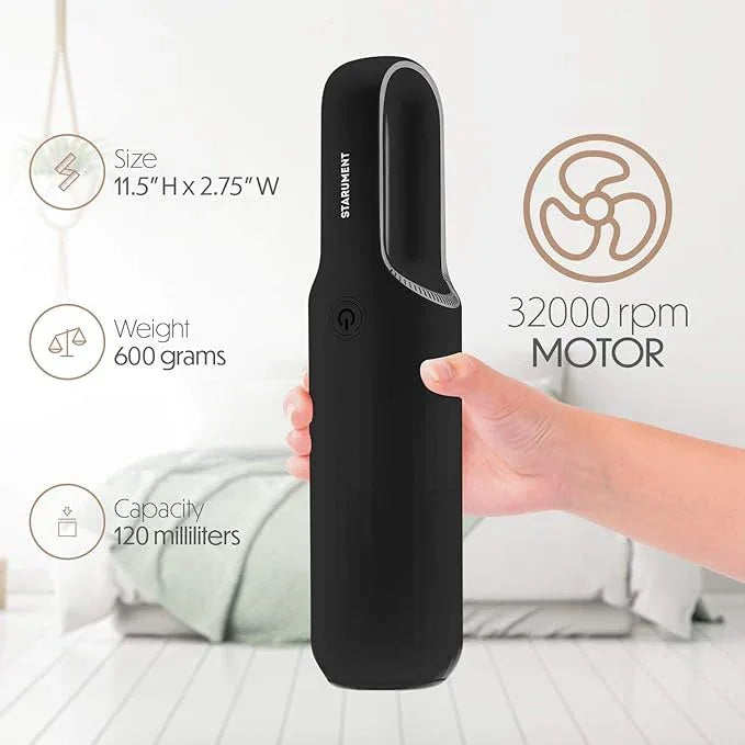 STARUMENT Portable Hand Vacuum Cleaner Handheld Cordless Cleaner for Dust Pet Hair Dirt Home Car Interior Lightweight, Easy to Use, Compact Design Battery Rechargeable with USB-C Cable - Black - NeatNest